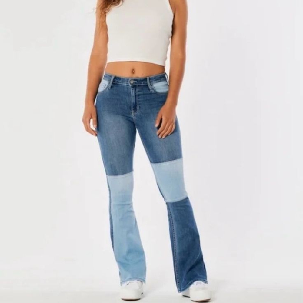 Hollister Blue Patchwork Jeans (Never Worn)